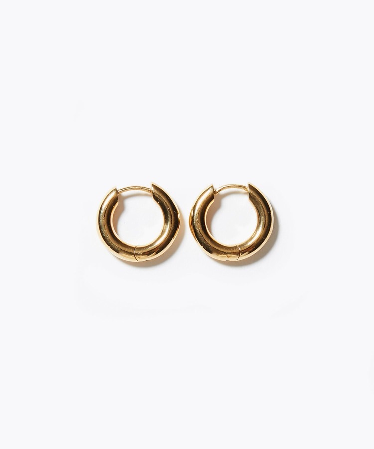 [bone] small hoop pierced earring